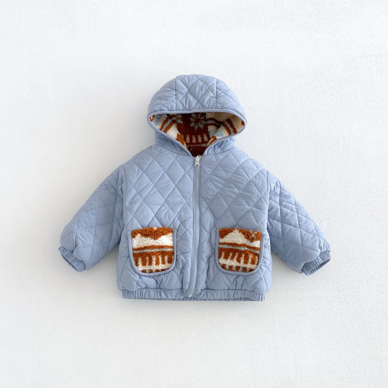 【BABY&KID】冬新作リバーシブル配色中綿ジャケットSK108518