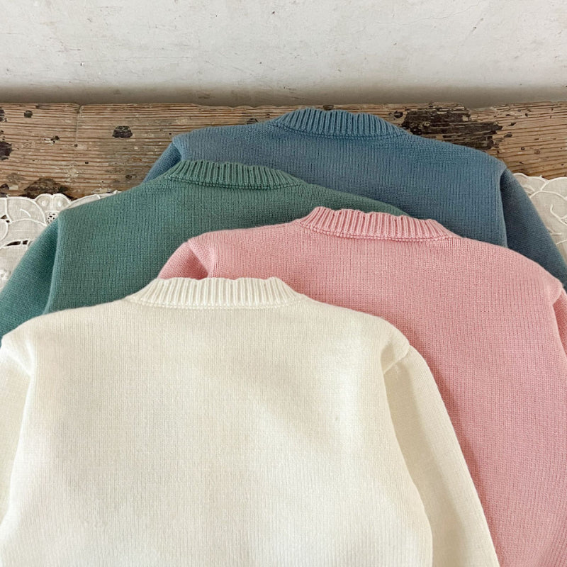 【BABY】コットン刺繍フリルニットカーディガンSK100820