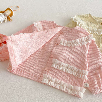 【BABY&KID】韓国風フリルデザイン長袖トップスSK103513