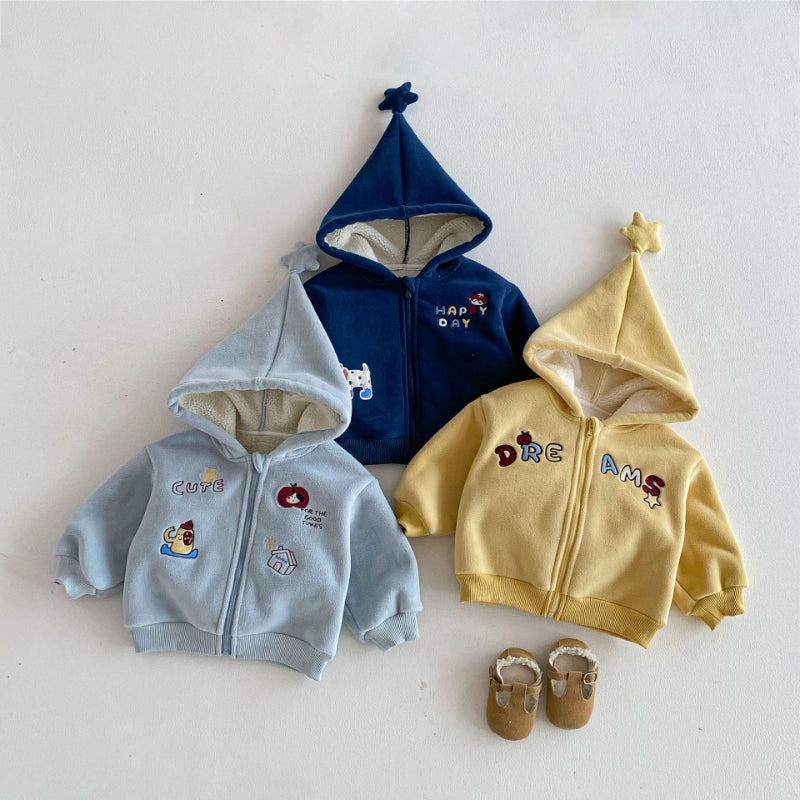 【BABY&KID】冬新作刺繍フード付きスターあったかアウターSK103025