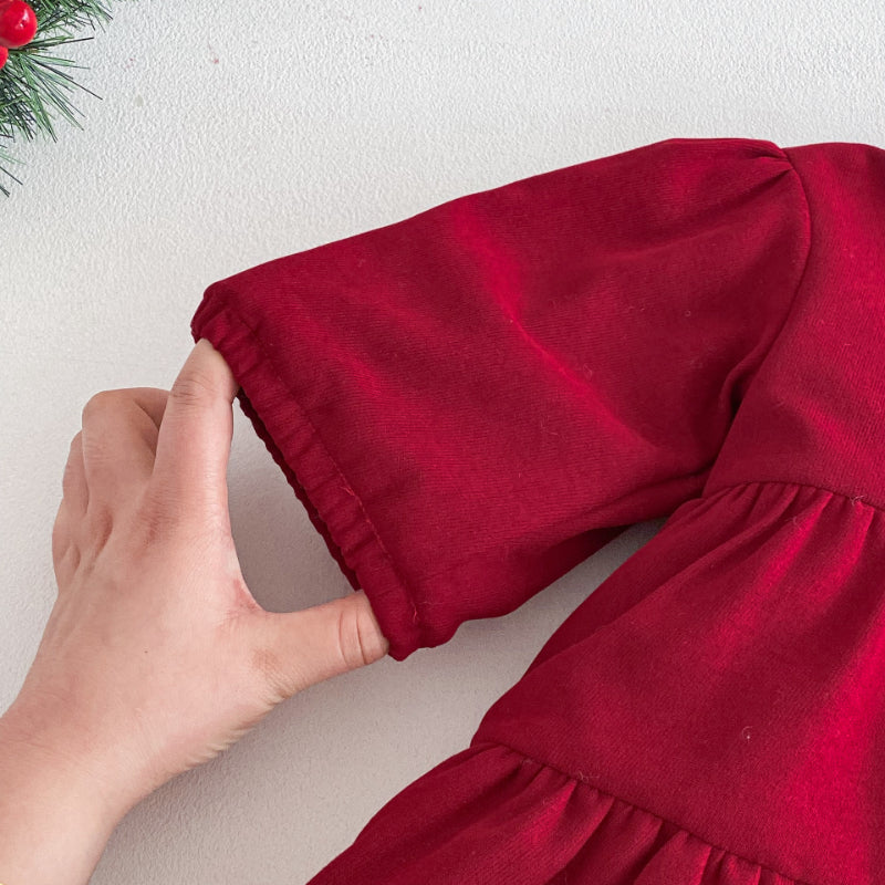 【BABY&KID】冬新作無地中綿厚手ワンピースSK103036