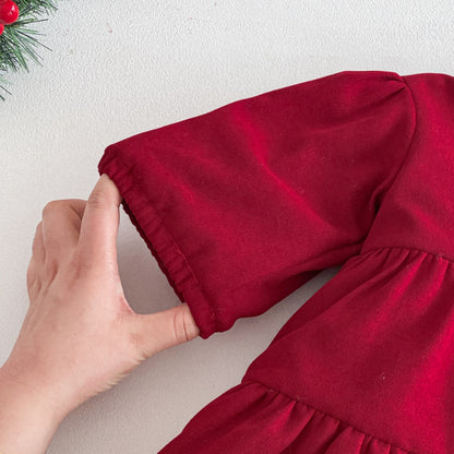 【BABY&KID】冬新作無地中綿厚手ワンピースSK103036