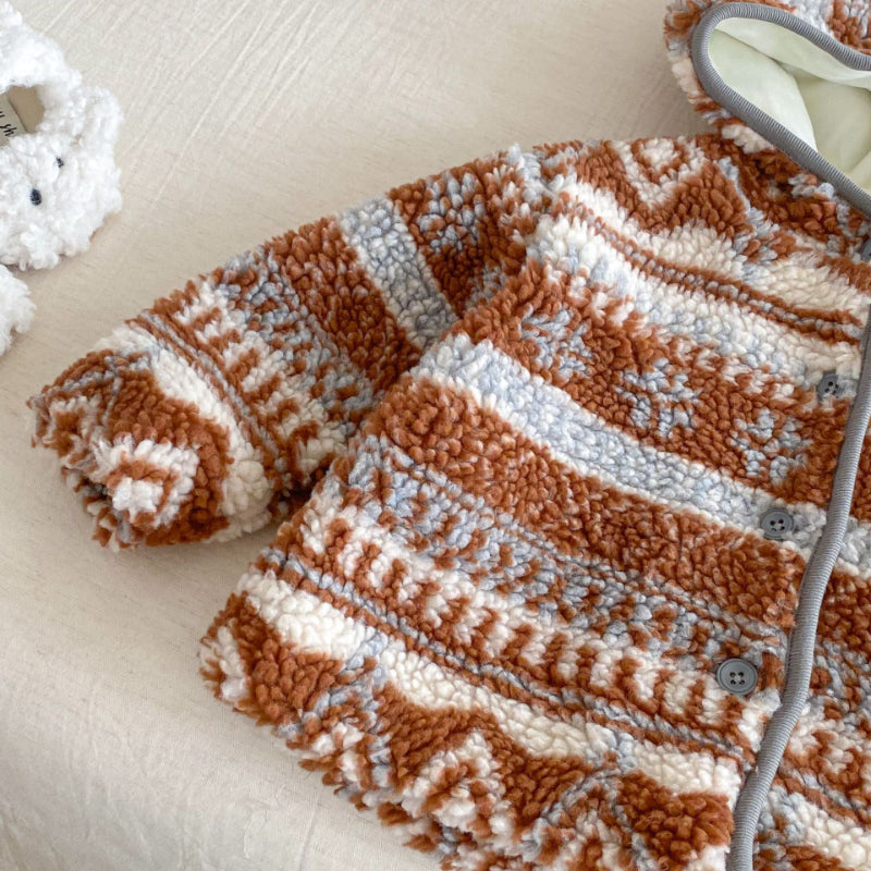 【BABY&KID】冬新作レトロ裏起毛ジャカードジャケットSK102902