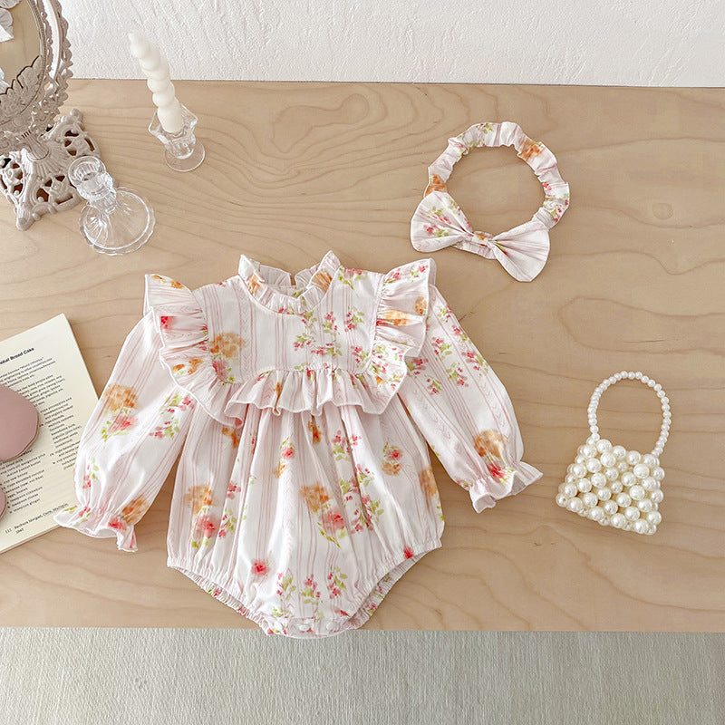 【姉妹服】カラフル花柄ロンパース、ワンピースSK101138