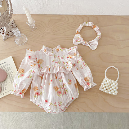 【姉妹服】カラフル花柄ロンパース、ワンピースSK101138
