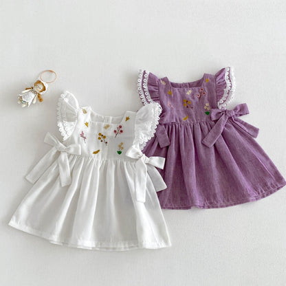 【BABY&KID】夏新作花刺繍ワンピースSK105021