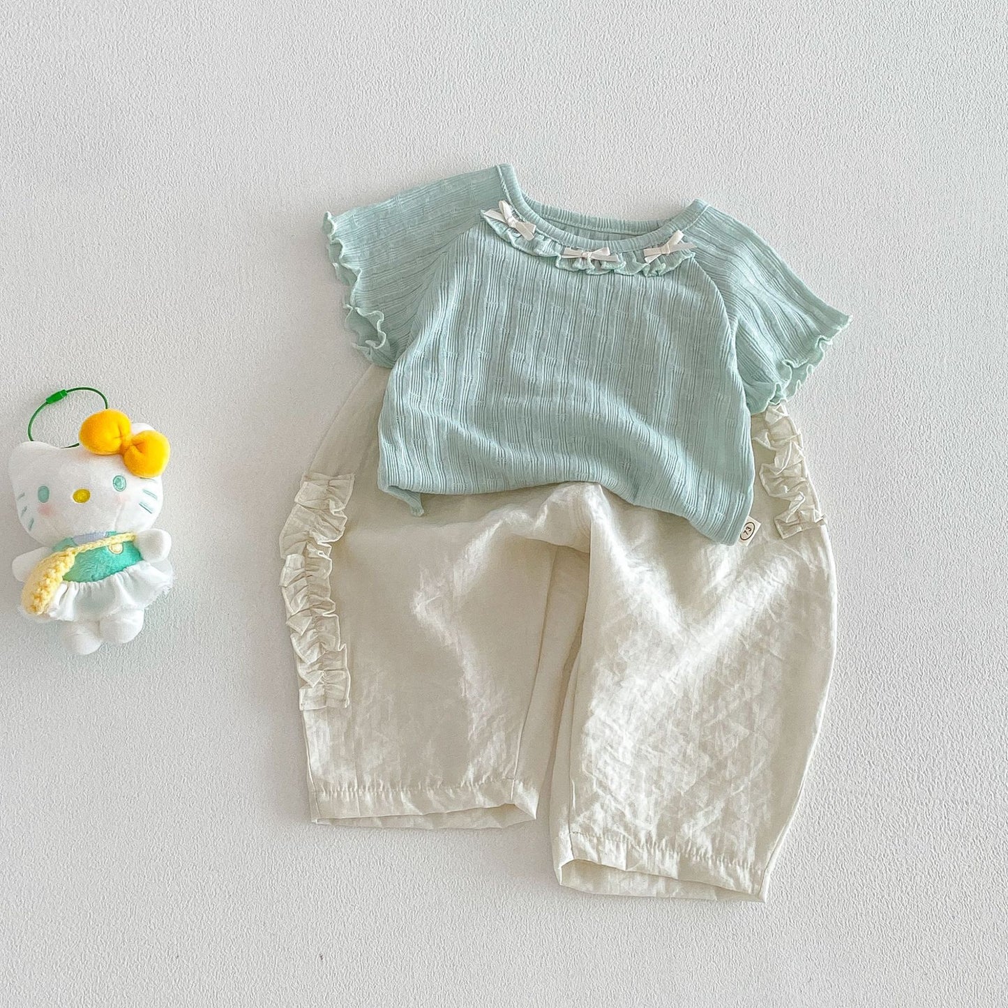【BABY&KID】夏新作 フリル蝶結びTシャツSK105107