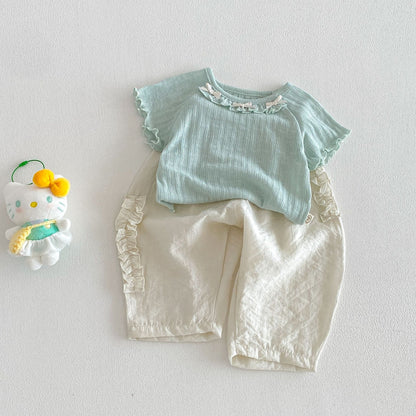 【BABY&KID】夏新作 フリル蝶結びTシャツSK105107