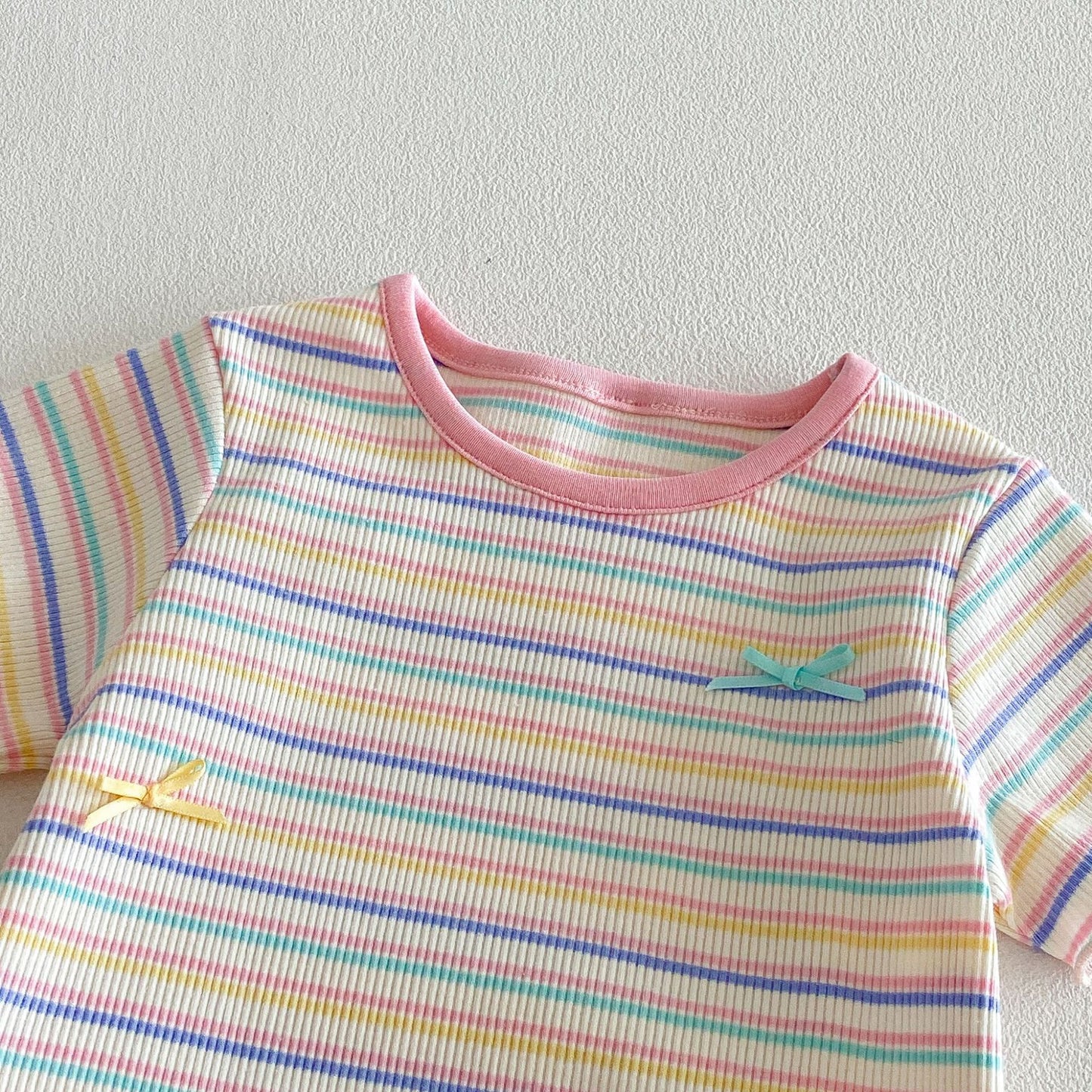 【BABY&KID】夏新作 配色ボーダーTシャツSK105101