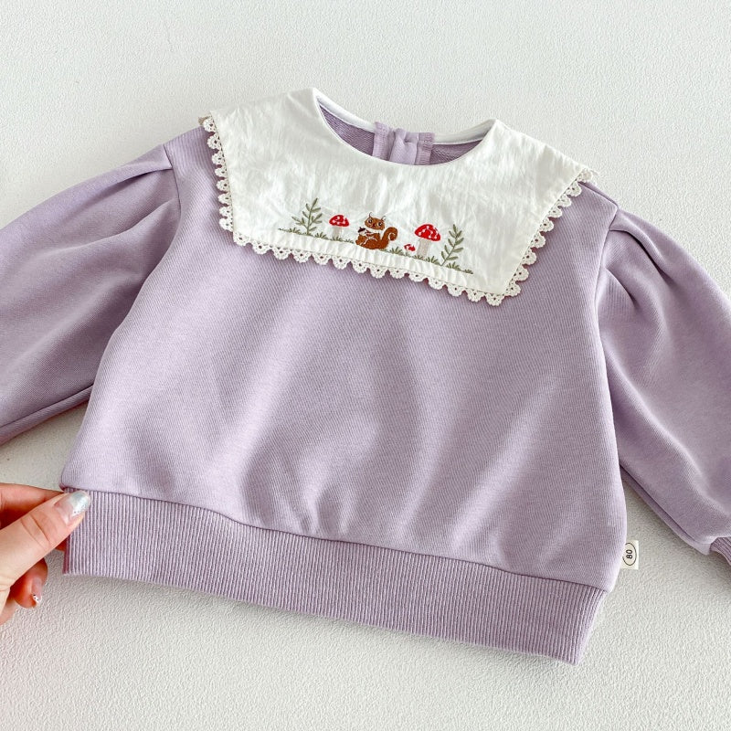 【BABY&KID】刺繍スクエアネックセットアップSK106608