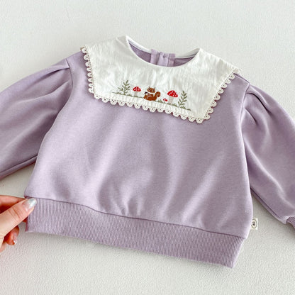【BABY&KID】刺繍スクエアネックセットアップSK106608