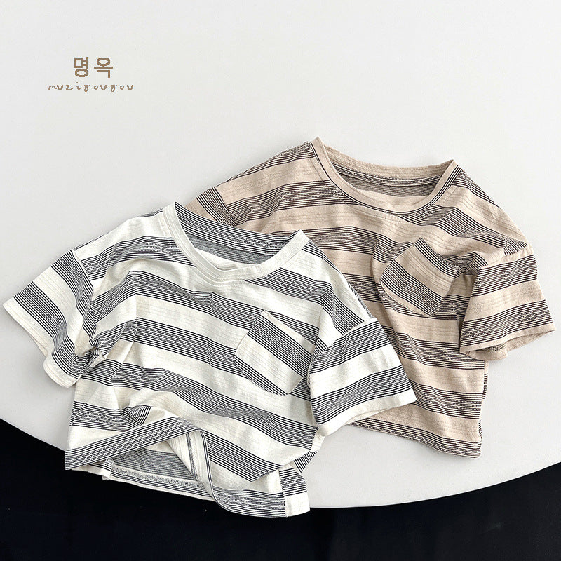 【BABY&KID】夏新作 半袖ボーダーTシャツSK080815
