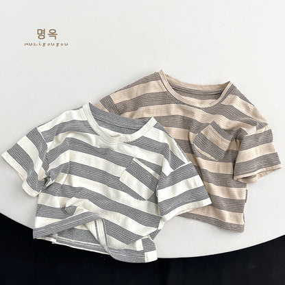 【BABY&KID】夏新作 半袖ボーダーTシャツSK080815