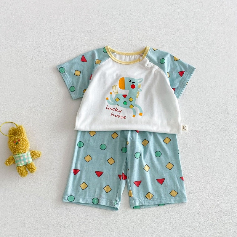 【BABY&KID】夏新作カートゥーンプリントセットアップSK105601