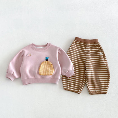 【BABY&KID】ワッペントレーナー、スウェットパンツSK107215