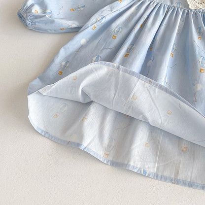 【姉妹服】バルーン刺繍襟ロンパース、ワンピースSK101116