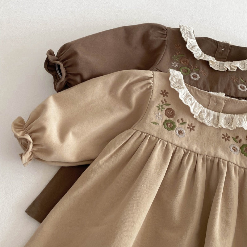 【BABY&KID】レトロ花刺繡ワンピースSK050805