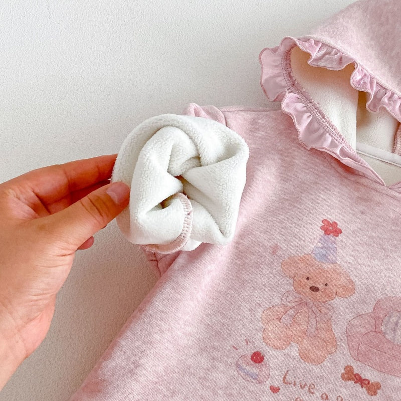 【BABY&KID】冬新作くまプリントトレーナー、フレアパンツSK108524