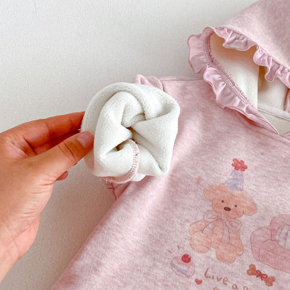 【BABY&KID】冬新作くまプリントトレーナー、フレアパンツSK108524