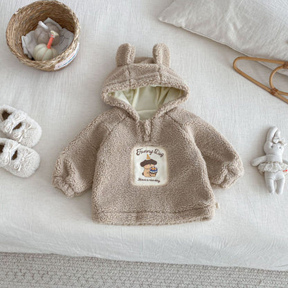 【BABY&KID】冬新作あったかワッペンフードトレーナーSK102527