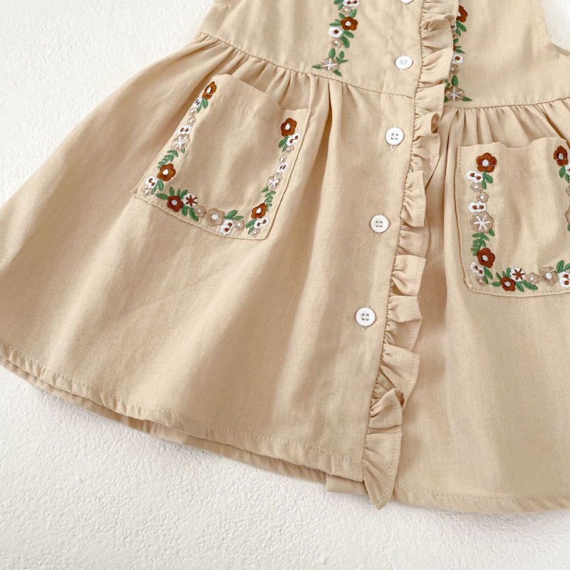 【BABY&KID】花柄刺繍ワンピース/刺繍ブラウスSK011030