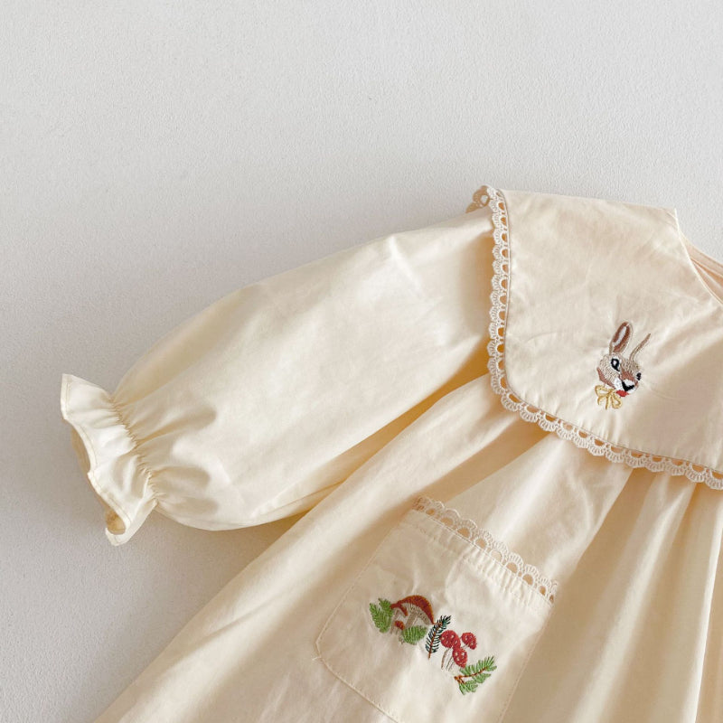 【BABY&KID】カートンうさぎ刺繍ワンピースSK011022
