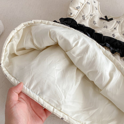 【BABY&KID】冬新作花柄中綿ノースリーブワンピースSK102736