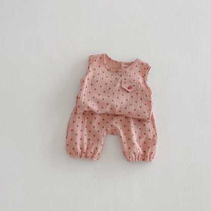 【BABY&KID】夏新作シンプルドットセットアップSK104620