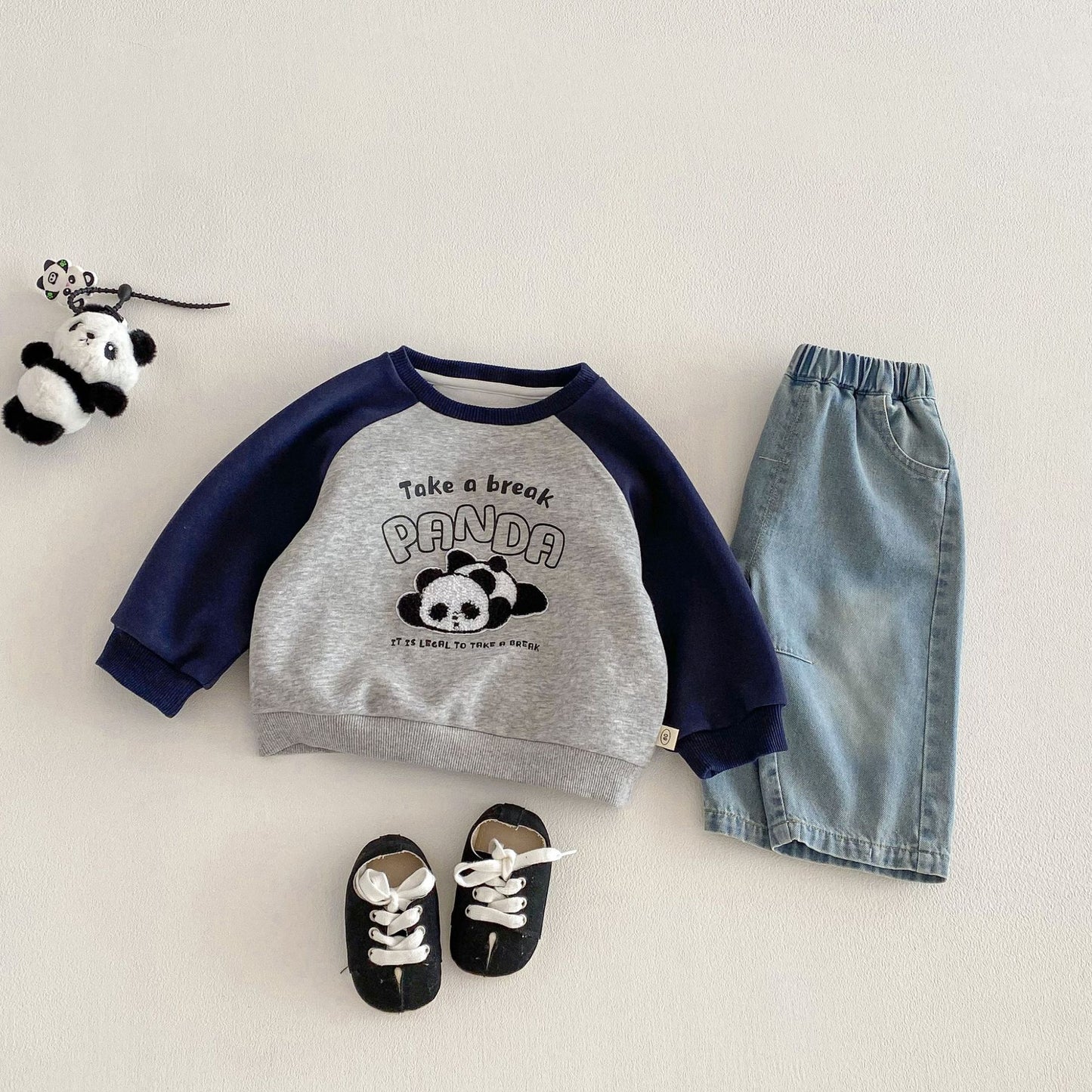 【BABY&KID】タオル刺繍カートゥーンスウェットSK103505