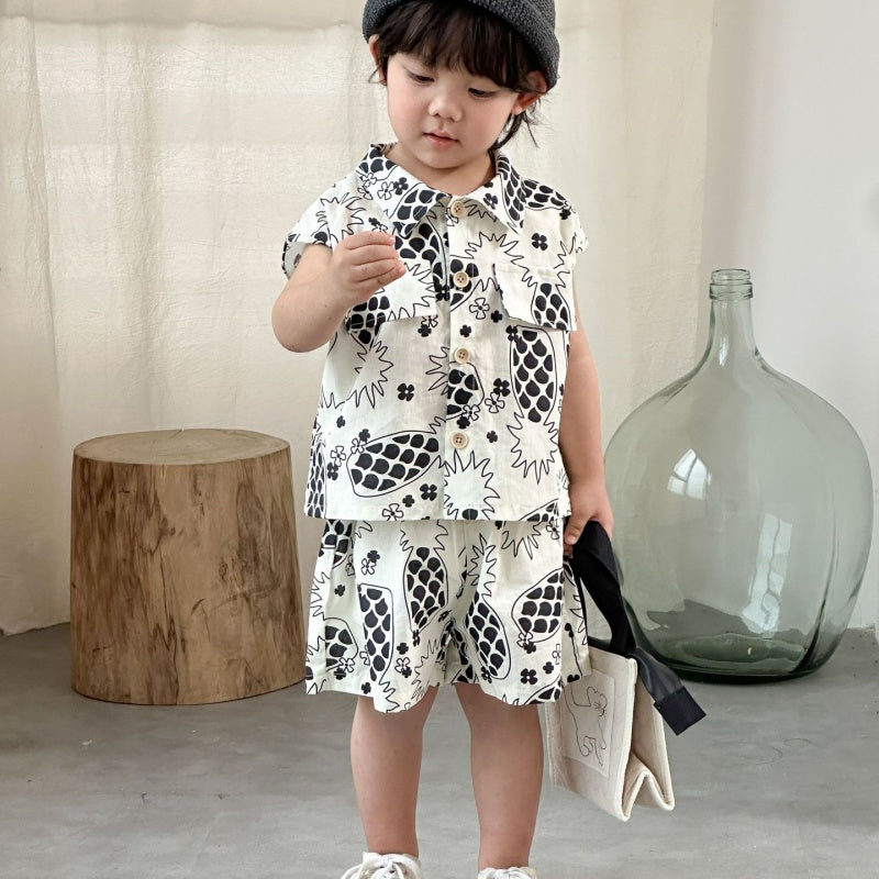 【BABY&KID】夏新作パイナップルプリントセットアップ、ワンピースSK104715