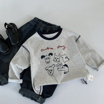 【BABY&KID】多頭小犬柄TシャツSK100512