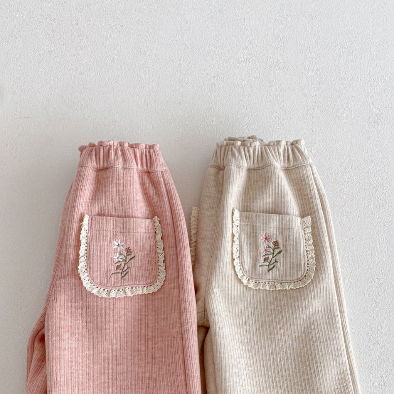 【BABY&KID】冬新作刺繍入りあったかカジュアルパンツSK103028