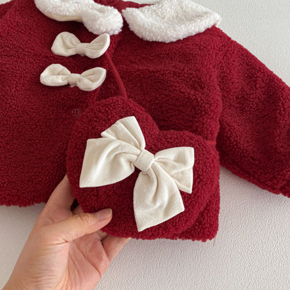 【BABY&KID】冬新作蝶結びカラーコート＆スカートSK103020