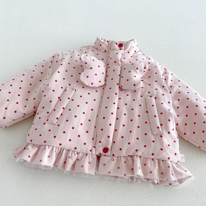 【BABY&KID】冬新作かわいいドット中綿ジャケットSK108514