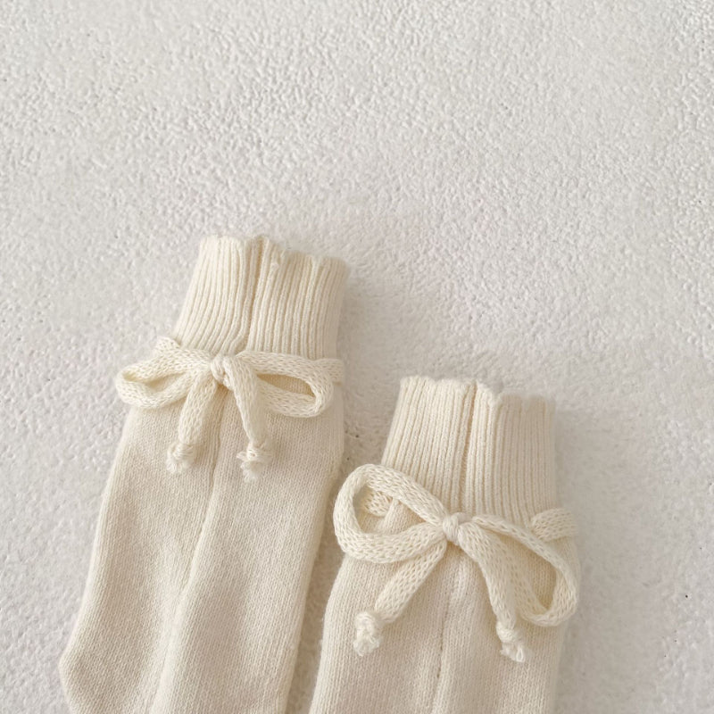 【BABY】フリル襟長袖ニットロンパース、ソックスSK100725