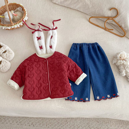 【BABY&KID】冬新作大きな耳付き中綿アウターSK102522