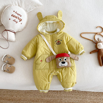 【BABY】取り外しフード裏起毛カバーオール＆バッグセットSK102913