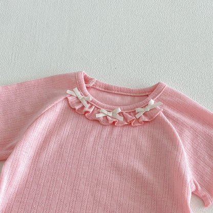 【BABY&KID】夏新作 フリル蝶結びTシャツSK105107
