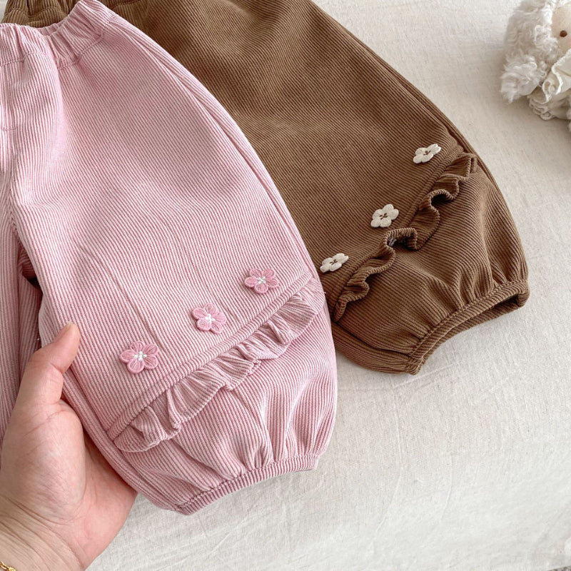 【BABY&KID】冬新作小花裏起毛パンツSK102519