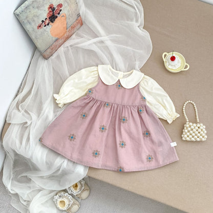 【BABY&KID】刺繍ジャンパースカート2点セットSK106920
