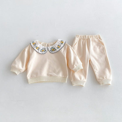 【BABY&KID】フラワー刺繡襟セットアップSK032206