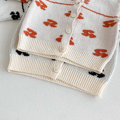 【BABY&KID】花柄ニットカーディガンSK092925