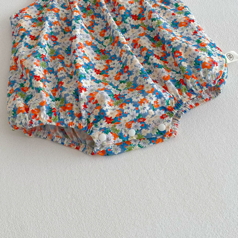 【BABY】夏新作 花柄キャミロンパース、小花レースTシャツSK070126