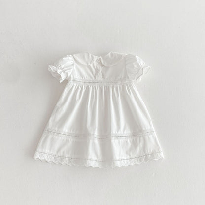 【BABY&KID】夏新作 ラペルホワイトドレスSK081611