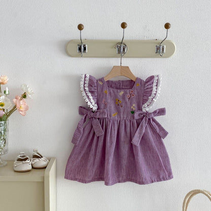 【BABY&KID】夏新作花刺繍ワンピースSK105021