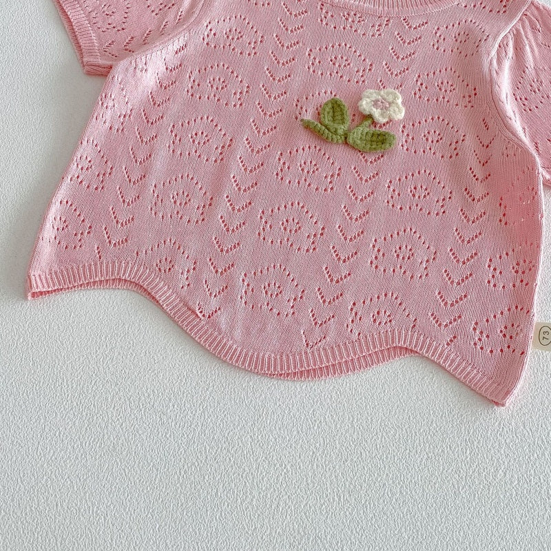 【BABY&KID】夏新作透かし編みトップスSK105518