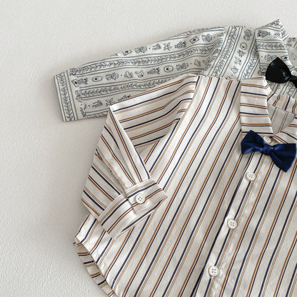 【BABY&KID】韓国風リボンタイシャツ、サロペットパンツSK103521