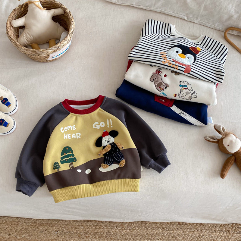 【BABY&KID】冬新作キャラクター刺繍あったかトレーナーSK102533