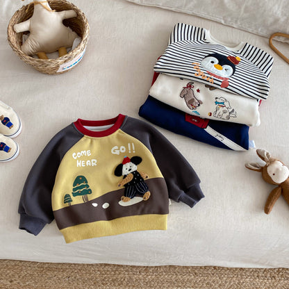 【BABY&KID】冬新作キャラクター刺繍あったかトレーナーSK102533