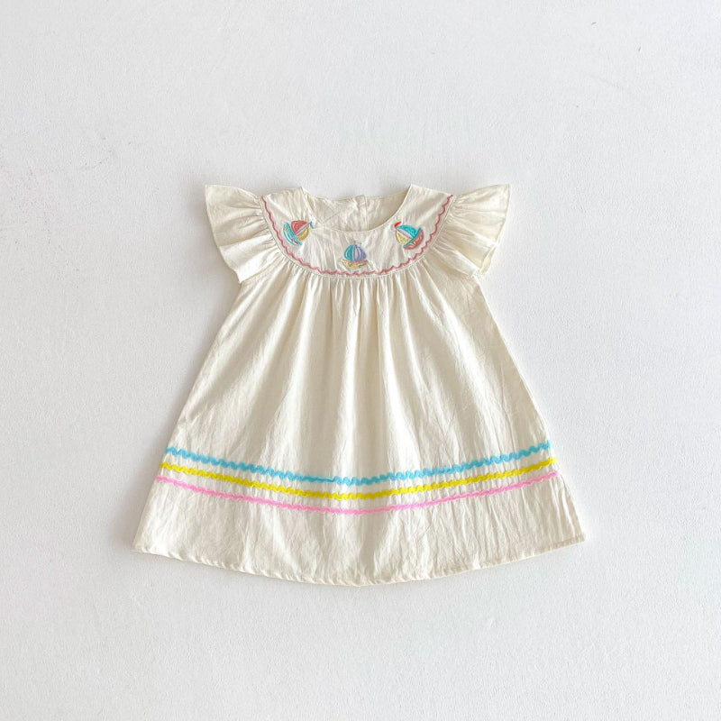 【BABY&KID】夏新作 帆船刺繍ワンピースSK081612